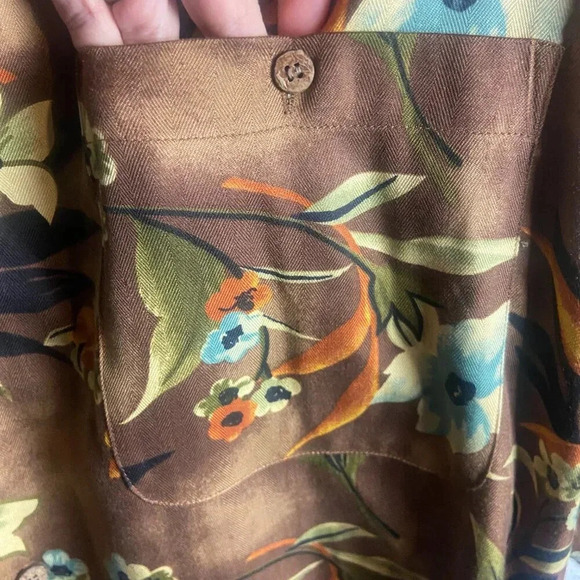 Monterey Club Men's Size Large Silk Hawaiin Shirt Button Down Tropical summer - Picture 5 of 6